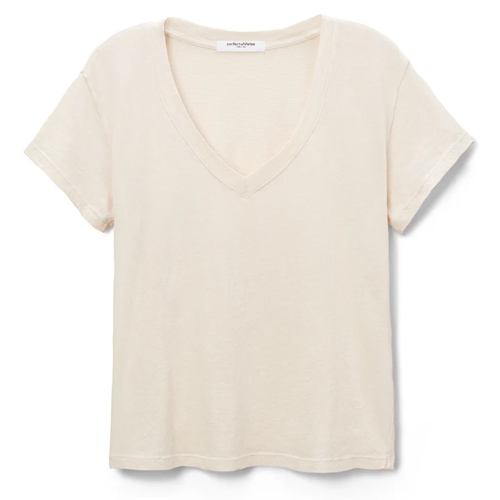 Perfectwhitetee Henricks Tee- Women's V-Neck - Sugar - Size Large